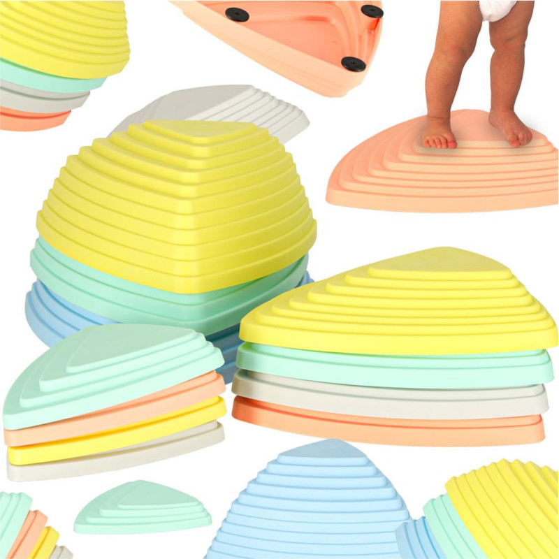 Sensorais ceļš upes akmeņi līdzsvara apmācībai grīda ir lava play 11 elementi pasteļtoņi