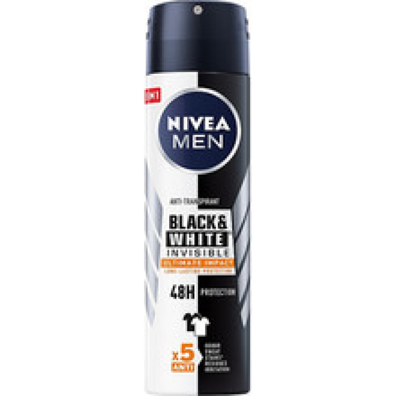 Nivea Men Invisible Black & White Ultimate Impact - Antiperspirant spray