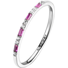 Beautiful silver ring with zircons Fancy Passion Ruby FPR144 - Circuit: 50 mm
