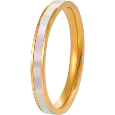 Elegant gold-plated ring with mother-of-pearl - Circuit: 52 mm