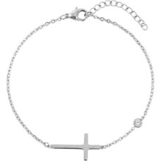 Delicate steel bracelet with cross EWB260608S