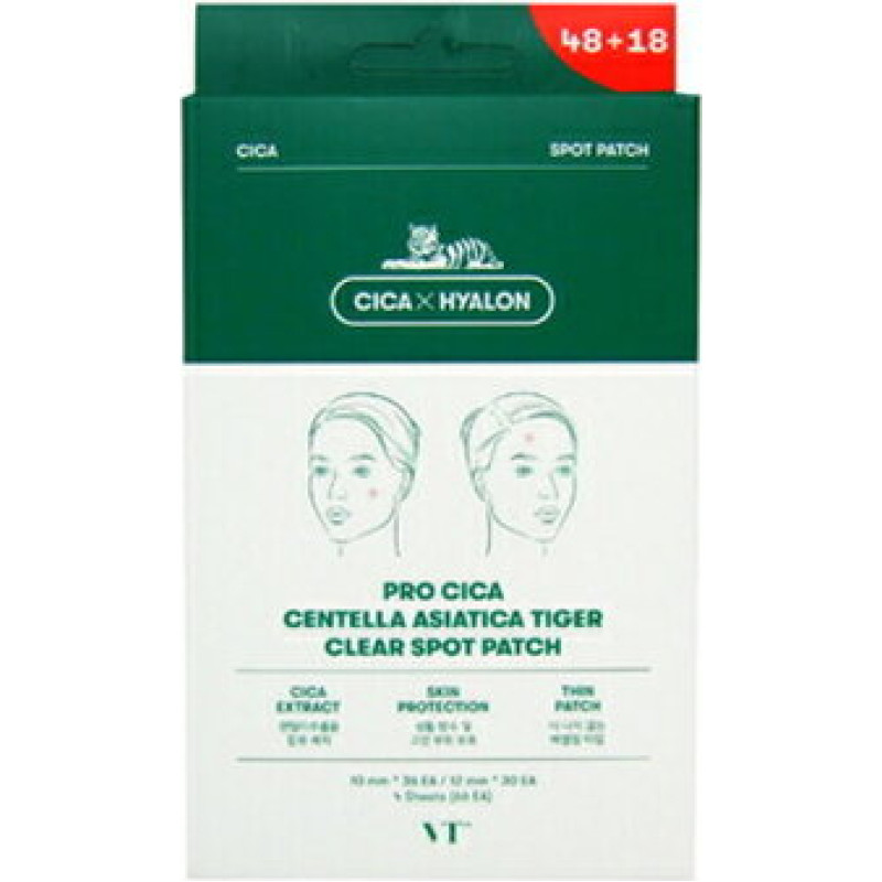 Vt Cosmetics Pro Cica Centella Asiatica Tiger Clear Spot Patch - Zklidňuj&iacute;c&iacute; n&aacute;plasti na pup&iacute;nky ( 66 ks )