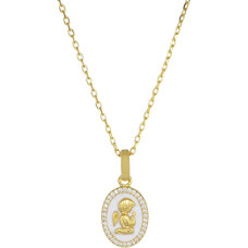 Gold-plated children´s necklace Angel with zircons Angels CLANSMGB (chain, pendant)