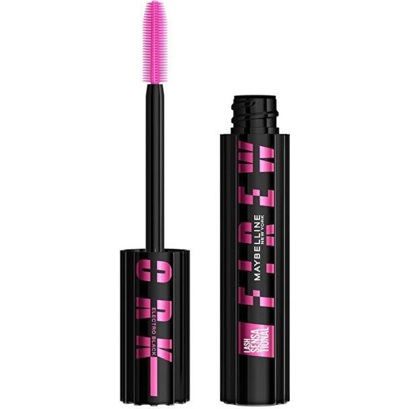 Skropstu tuša Maybelline Lash Sensational Firework Electro Black garinoša, apjomu piešķiroša un skropstas liecoša