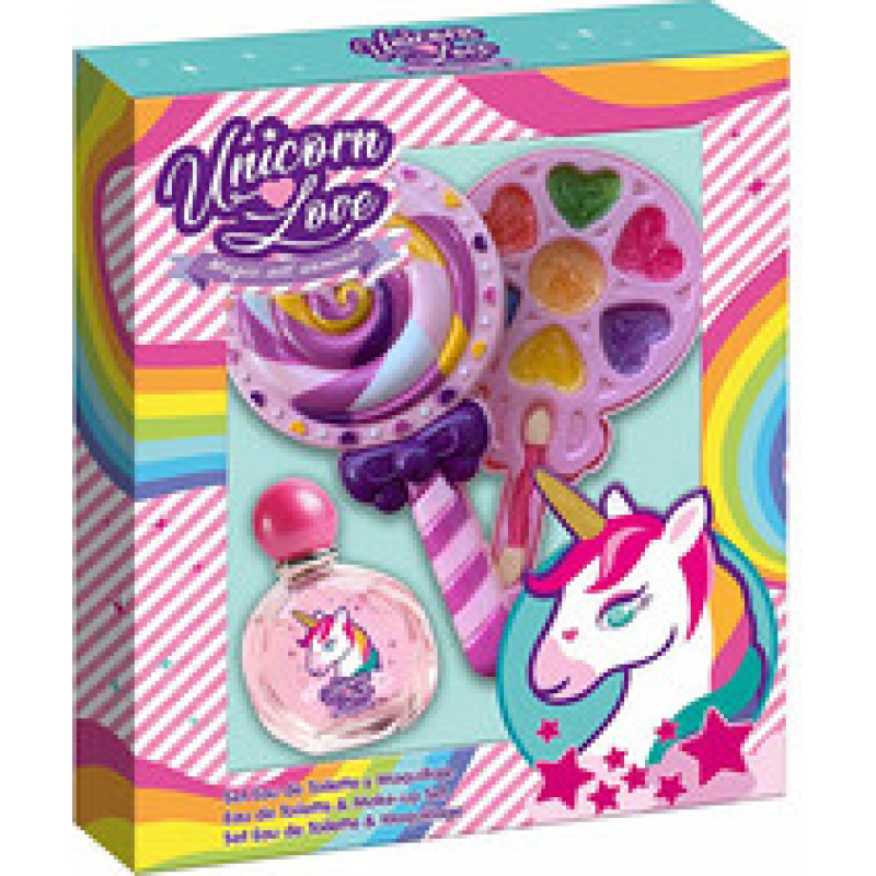 Fragrances For Children Eau My Unicorn Gift set EDT 50 ml and makeup palette