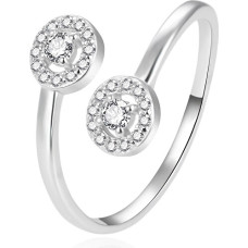 Elegant open silver ring with zircons AGT-R55W - Circuit: 52 mm