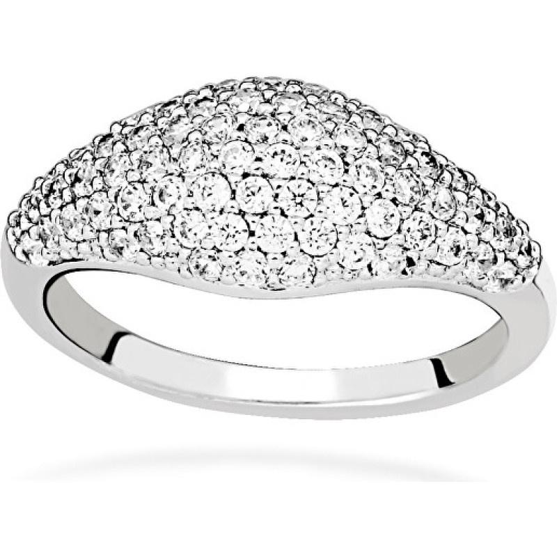 Glittering silver ring with cubic zirconia Beauty SC641 - Circuit: 56 mm