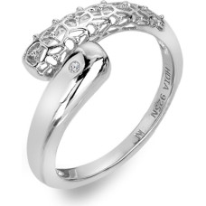 Asymmetric silver ring with diamond Aster DR307 - Circuit: 60 mm