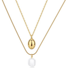Double Gold Plated Shell Wisdom Pearl Necklace SWI42