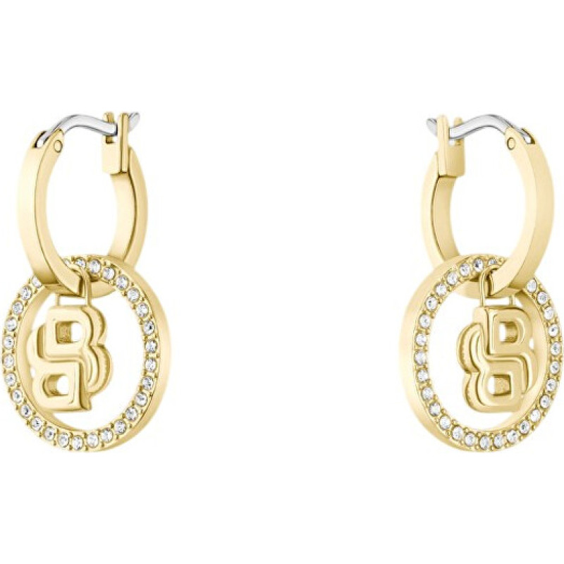Luxury gold-plated earrings 2in1 Double B 1580821