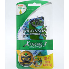 Vienreizējas lietošanas skuvekļi Wilkinson Sword Extreme 3 Sensitive vīriešiem 3+1 gab.