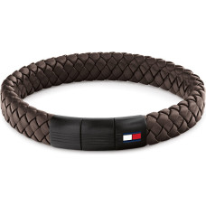 Brown leather bracelet with steel clasp 2790661