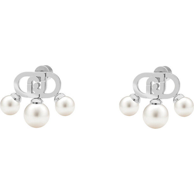 Charming steel earrings with pearls Stones LJ3174