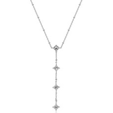 Glittering steel necklace with crystals Luce SCE48