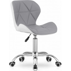 Leobert Swivel Office Chair with Wide Backrest Eco Leather Grey-White