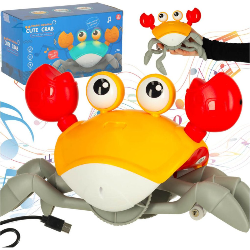 Interaktīvs krabju kāpurs ar dzeltenu skaņu