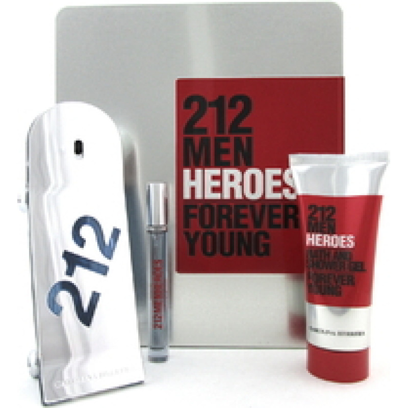 Carolina Herrera 212 Men Heroes D&aacute;rkov&aacute; sada EDT 90 ml, sprchov&yacute; gel 100 ml a miniaturka EDT 10 ml