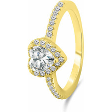 Romantic gold-plated ring Heart RI047Y - Circuit: 52 mm