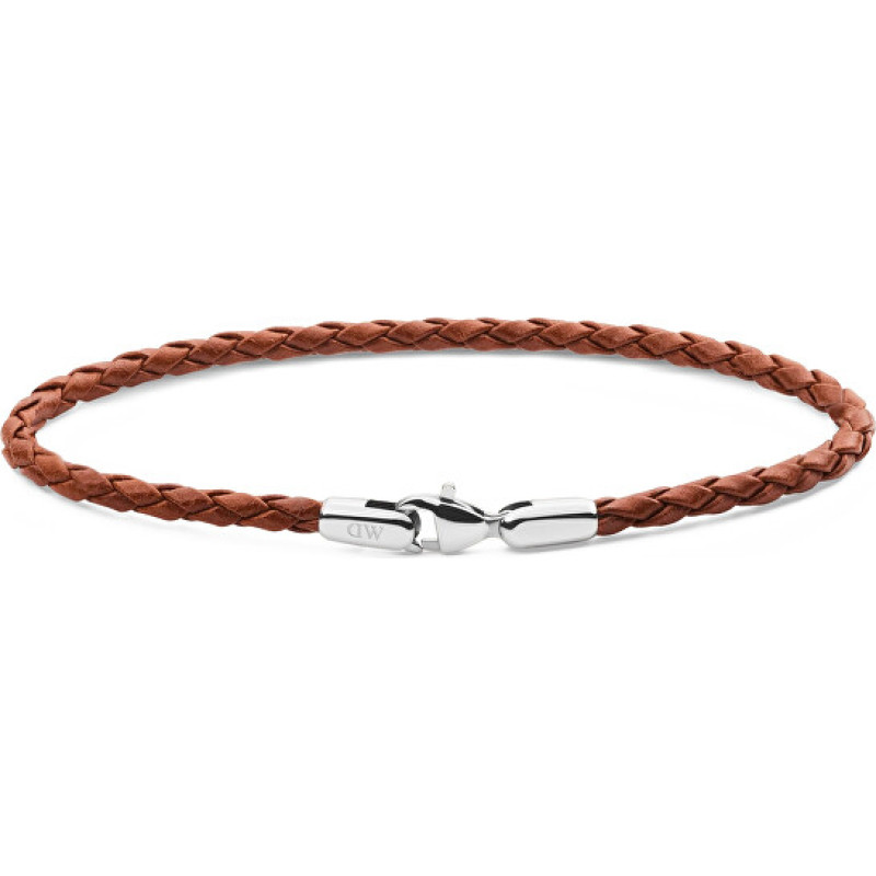 Braided brown leather bracelet St Mawes Daniel DW0040174 - Length: 19.5 cm