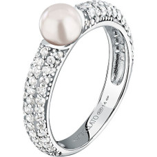Silver ring with real pearl and zircons Perla SXU500 - Circuit: 58 mm