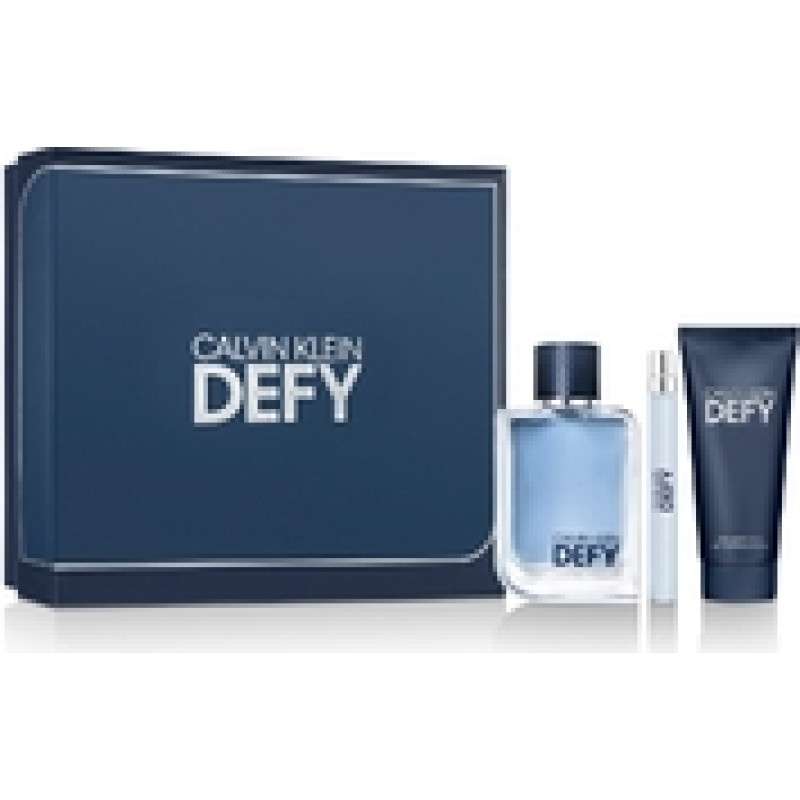 Calvin Klein Defy Gift set EDT 100 ml, miniature EDT 10 ml and shower gel for body and hair 100 ml