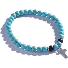 Men's beaded bracelet with turquoise Cross MCGB5096