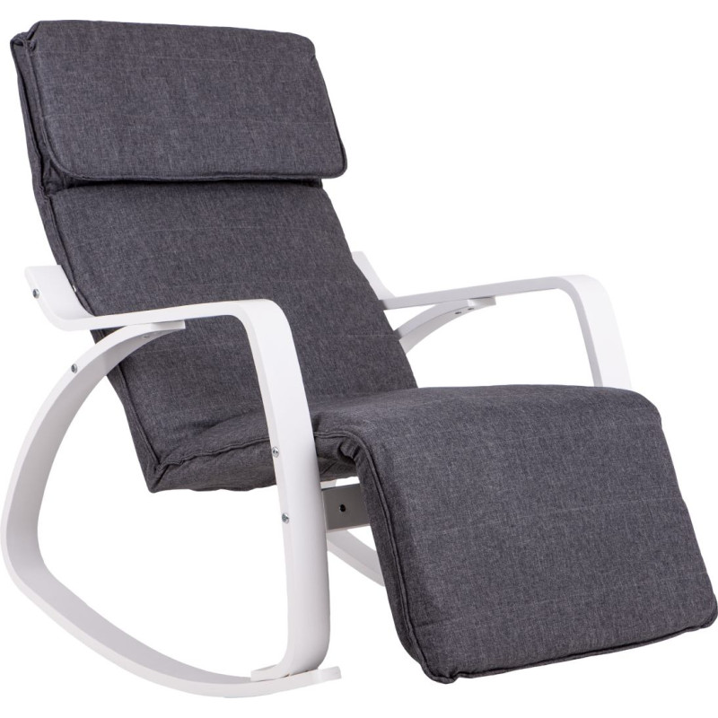 Modernhome Rocking Chair with Adjustable Footrest White Frame ModernHome