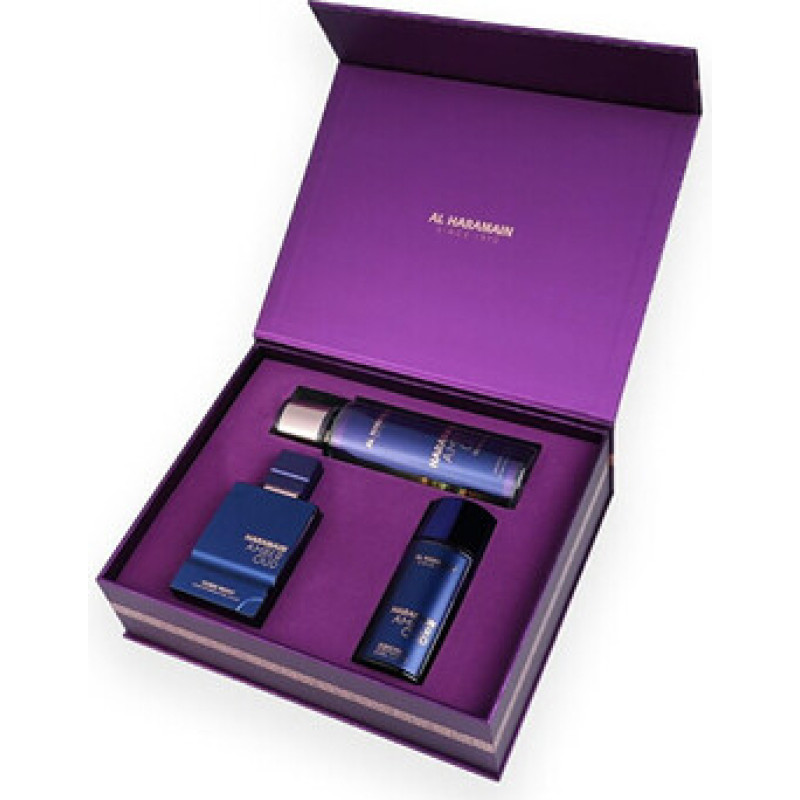 Al Haramain Amber Oud Dubai Night D&aacute;rkov&aacute; sada Extrait de parfum 75 ml, extrait de parfum 30 ml a tělov&yacute; z&aacute;voj 250 ml