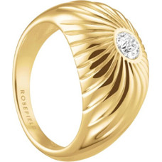 Luxurious gold-plated steel ring with Solitaire crystals JRBT - Circuit: 54 mm