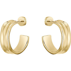 Massive hoop earrings made of gold-plated steel Ripple 1580776