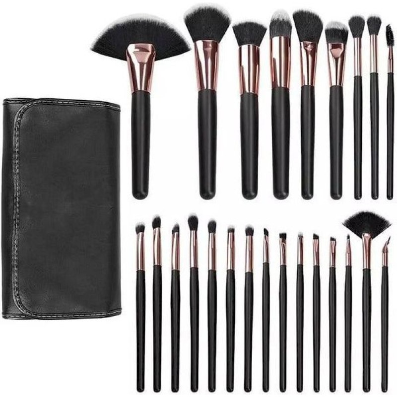 MIMO Makeup Brush Set Black Tonālais krēms sejai 24 Pcs