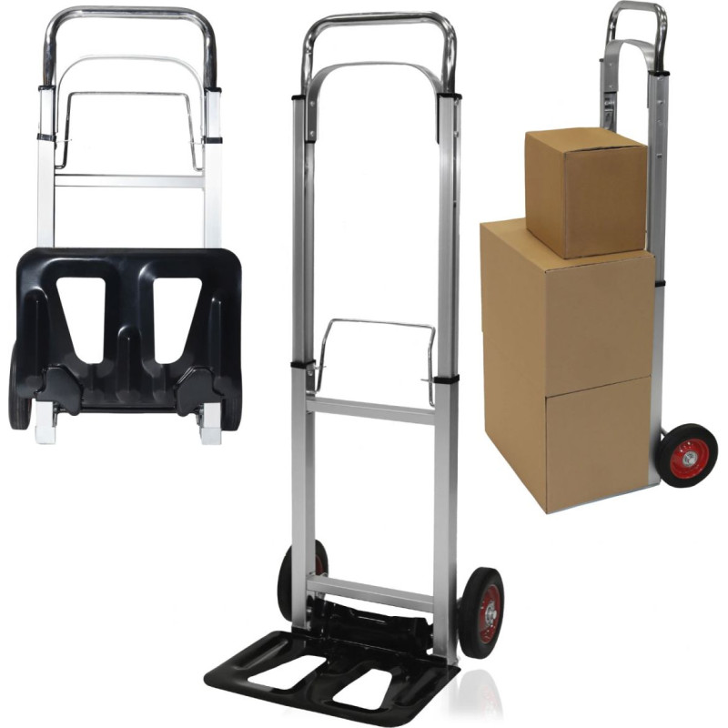 Longwell Industrial Ltd Aluminum folding hand truck, transport warehouse trolley, 90 kg capacity