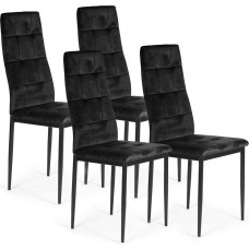 Modernhome Set of 4 Chairs Black Velour Chair for Dining Room and Living Room ModernHome