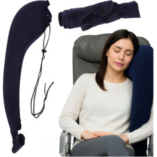 Piepūšams sānu ceļojuma spilvens ar stiprinājumu uz pleca