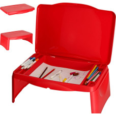 Bērnu auto galds ar glabāšanas nodalījumu sarkans