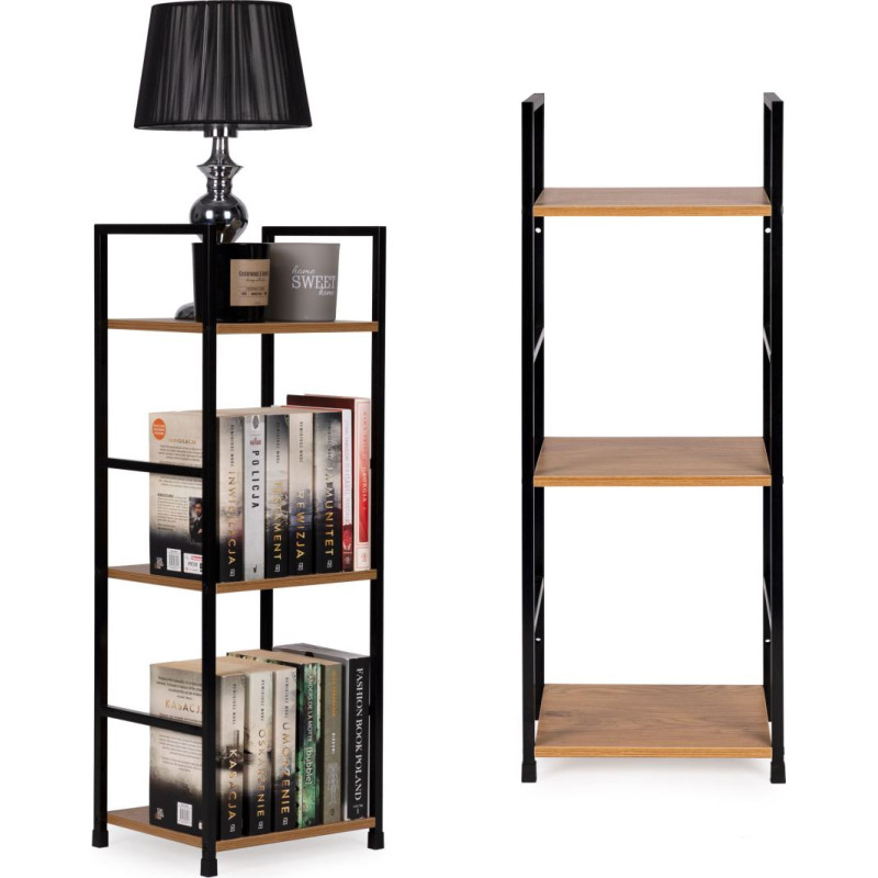 Modernhome Modern wooden shelf, metal frame LOFT, 3 shelves