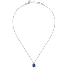 Elegant silver necklace with blue zircon Tesori SAIW279