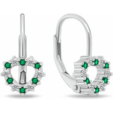 Girls´ silver earrings Heart with cubic zirconia EA1235WG