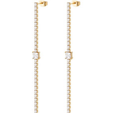 Gold-plated dangling earrings with crystals LJ3035