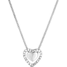 Romantic steel necklace with crystals Lunira Silver
