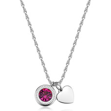 Steel necklace with crystal Heart Lucky Light SKT56