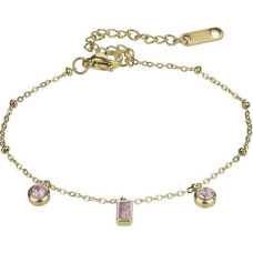 Gold-plated bracelet with light pink zircons Gabrielle EWB24002G