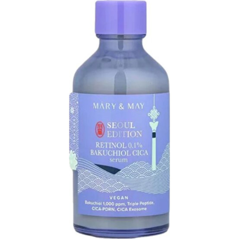 Serums Mary&May Seoul Edition Retinols 0,1% Bakuchiols CICA 80 ml pretgrumbu, nostiprinošs, nomierinošs