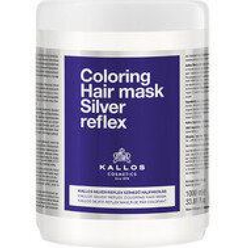 Kallos Silver Reflex Violetais matējošais matu maska blondiem un pelēkiem matiem, neitralizē dzeltenos toņus, 1000ml