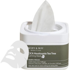 Nomierinoša lokšņu sejas maska ​​Mary & May Cica Houttuynia Tea Tree ar centellu un tējas koku, 30 gab.