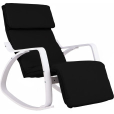 Modernhome Rocking Chair with Adjustable Footrest White and Black ModernHome