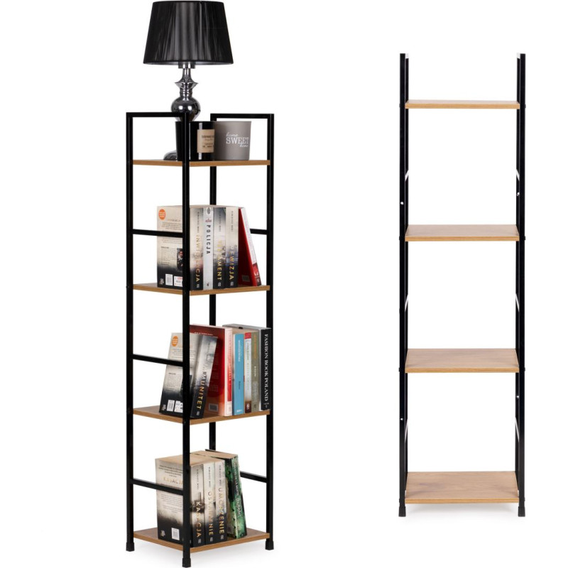 Modernhome Modern wooden shelf, metal frame LOFT, 4 shelves