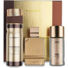 Al Haramain Amber Oud Gold Edition Extreme D&aacute;rkov&aacute; sada Extrait de Parfum 75 ml, extrait de parfum 30 ml a tělov&yacute; z&aacute;voj 250 ml