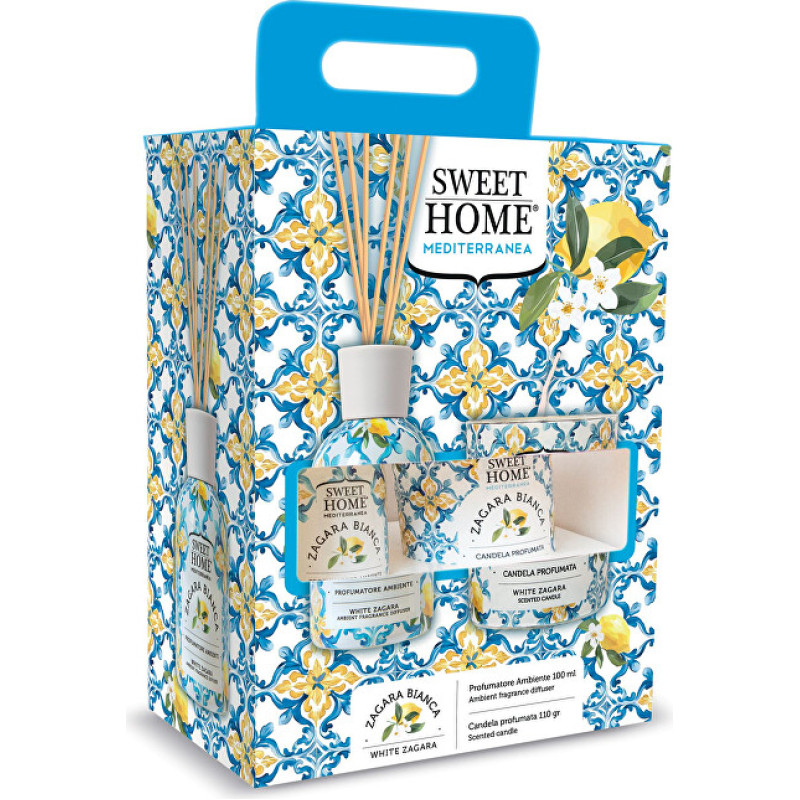 Gift set of aroma diffuser with candle White Zagara