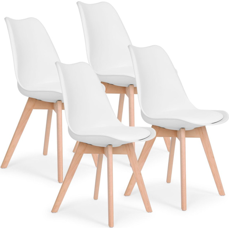 Modernhome Set of 4 living room dining room chairs with a cushion eco-leather ModernHome